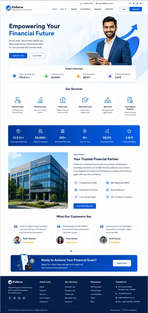 FinServe Finance theme preview