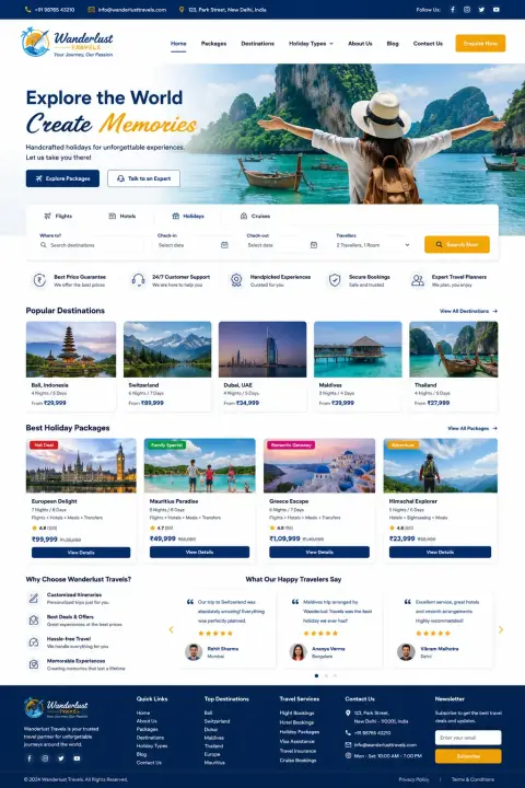 Wanderlust Travels theme preview
