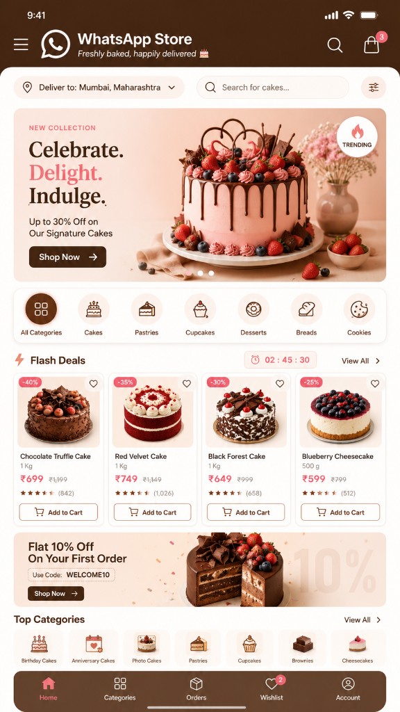 Cake Shop WhatsApp Store preview