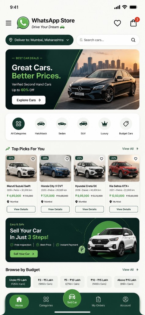 Car Sale WhatsApp Store preview