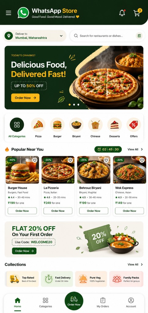 Restaurant WhatsApp Store preview